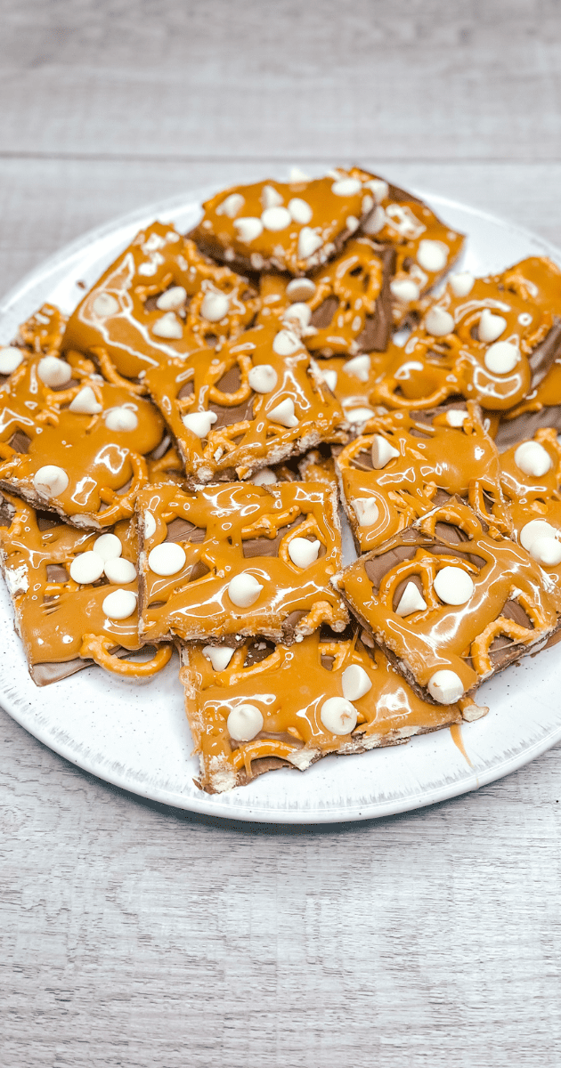 Caramel Chocolate Pretzel Bark