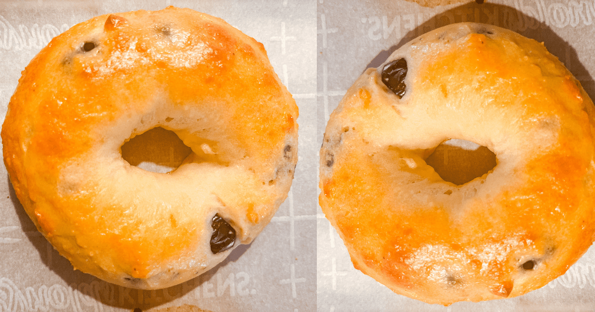 Blue Berry Bagel on baking sheet