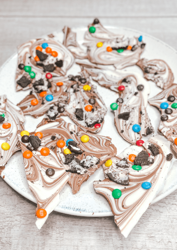 M&M and Oreo Bark