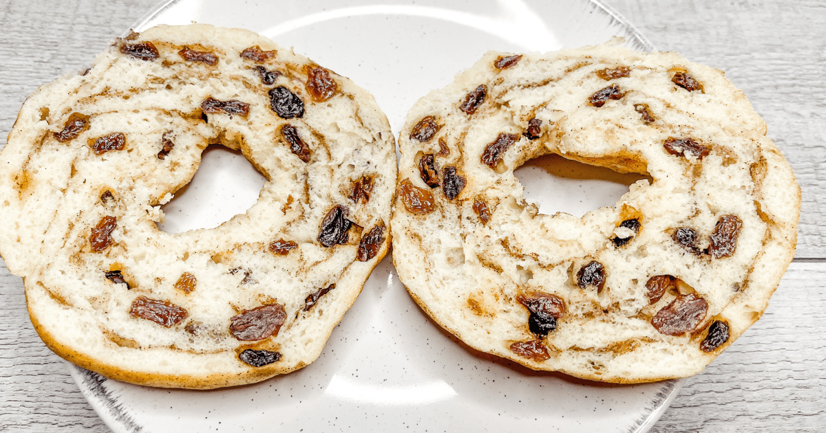 Cinnamon Raisin Bagels with a swirl