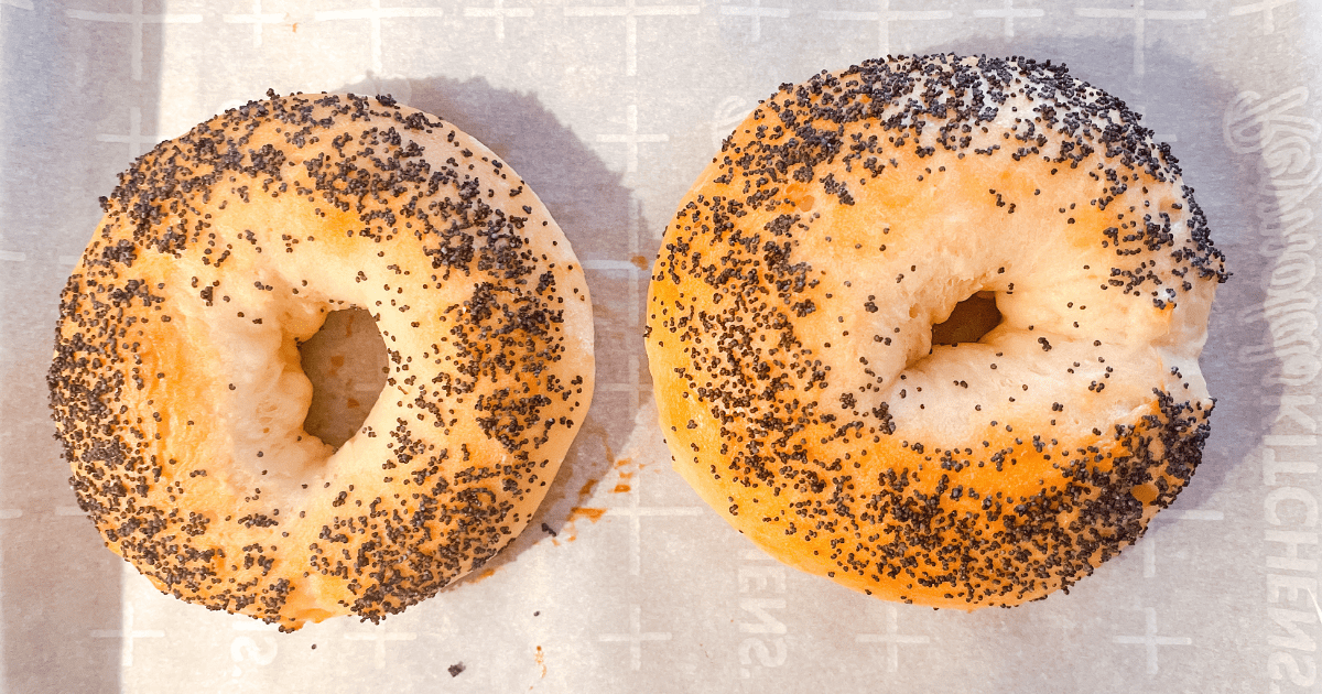 PoppySeed Bagels on baking sheet