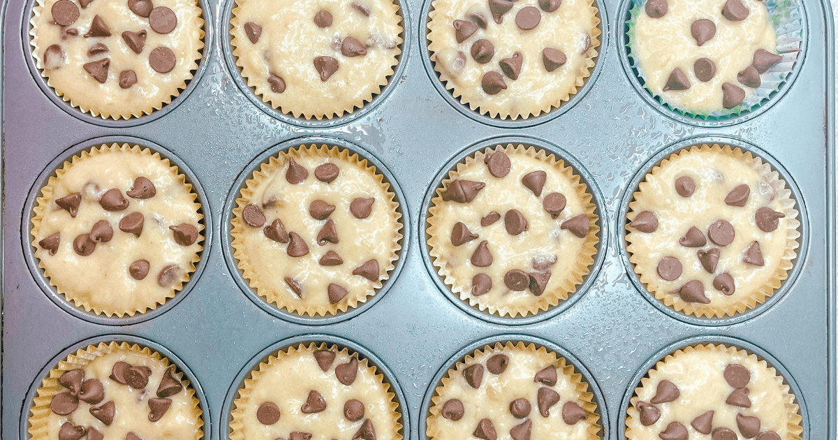 Banana Chocolate Chip muffins pan