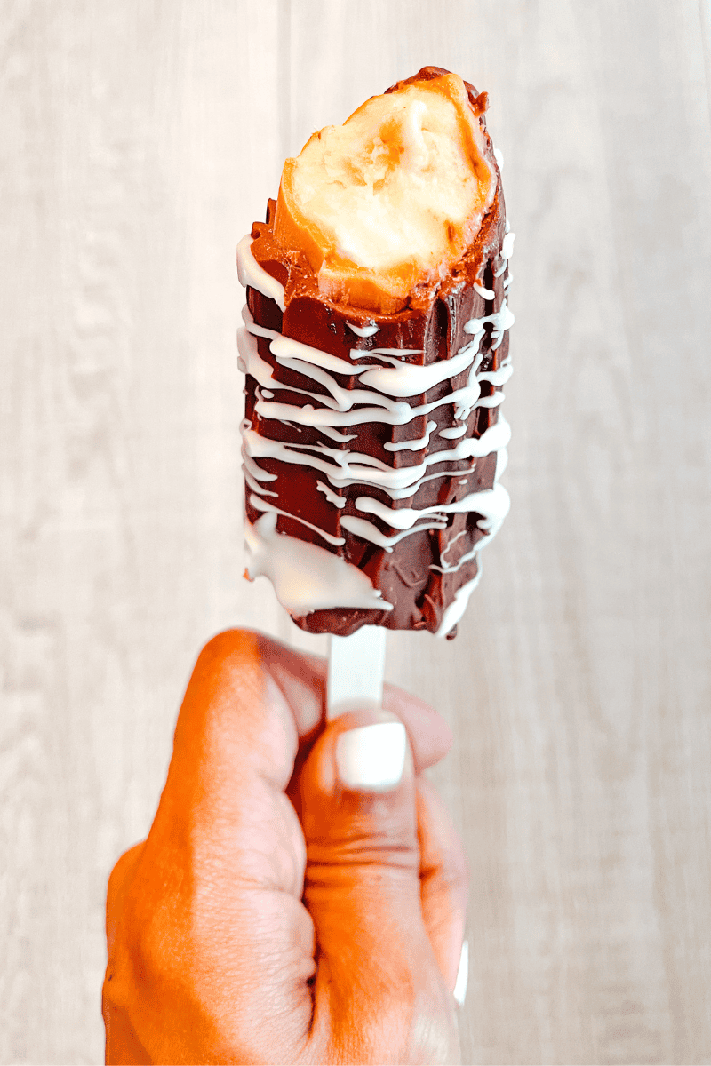 Frozen Banana Reese's Popsicles